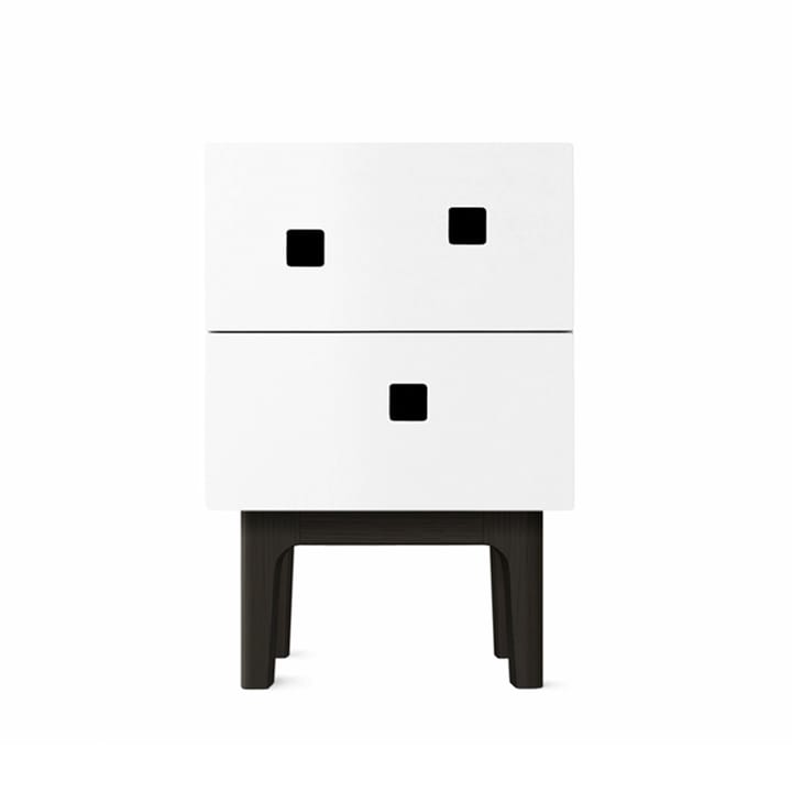 Peep S1 bedside table - White, black lacquer - Zweed