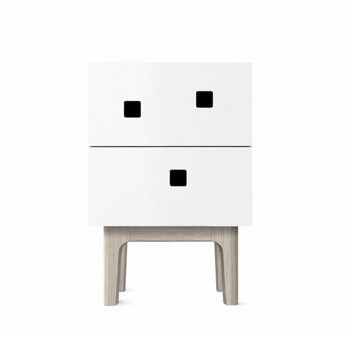 Peep S1 bedside table - White, white pigmented oak - Zweed